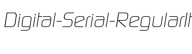 Digital-Serial-RegularItalic font preview