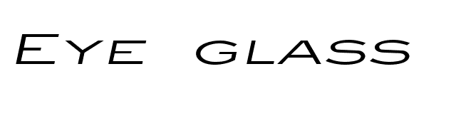 Eye glass Extended Italic font preview