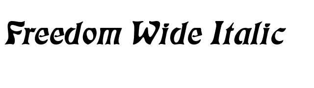 Freedom Wide Italic font preview