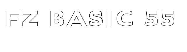 FZ BASIC 55 HOLLOW font preview