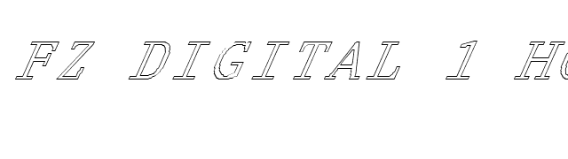 FZ DIGITAL 1 HOLLOW ITALIC font preview