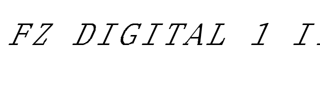 FZ DIGITAL 1 ITALIC font preview