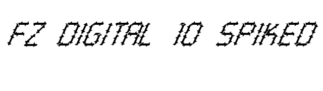 FZ DIGITAL 10 SPIKED ITALIC font preview