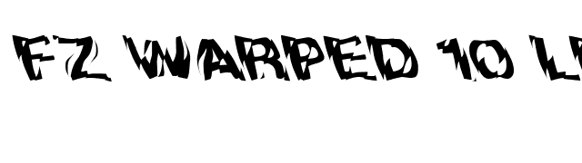 FZ WARPED 10 LEFTY font preview