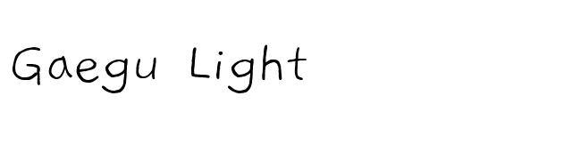 Gaegu Light font preview