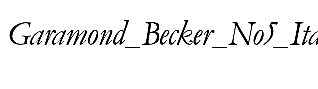 Garamond_Becker_No5_Italic font preview