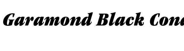 Garamond Black Condensed SSi Black Condensed Italic font preview