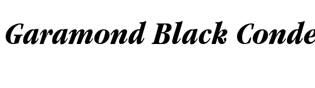 Garamond Black Condensed SSi Bold Condensed Italic font preview