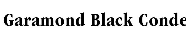 Garamond Black Condensed SSi Bold Condensed font preview