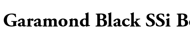 Garamond Black SSi Bold font preview