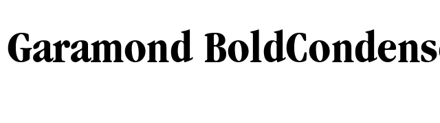 Garamond BoldCondensed font preview