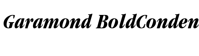 Garamond BoldCondensedItalic font preview
