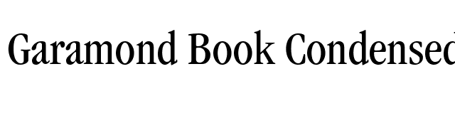 Garamond Book Condensed SSi Book Condensed font preview