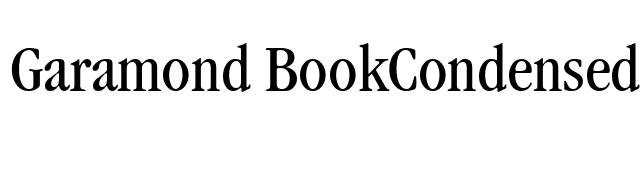 Garamond BookCondensed font preview
