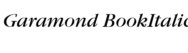 Garamond BookItalic font preview