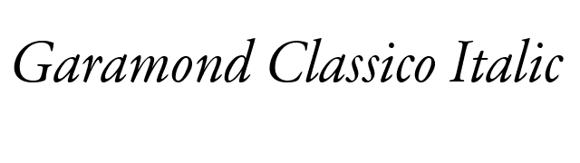 Garamond Classico Italic font preview