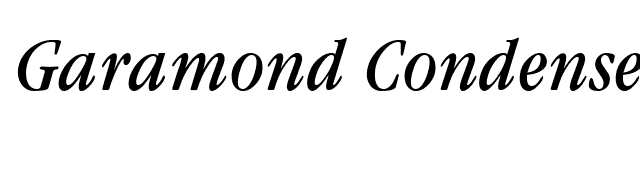 Garamond Condensed Italic font preview