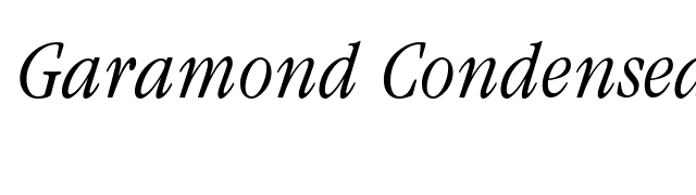 Garamond Condensed Light Italic font preview