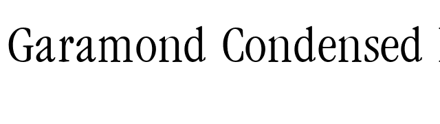 Garamond Condensed Light Regular font preview