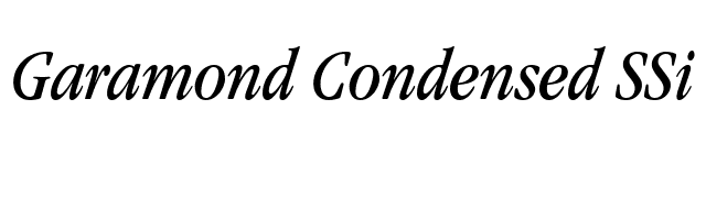 Garamond Condensed SSi Book Condensed Italic font preview