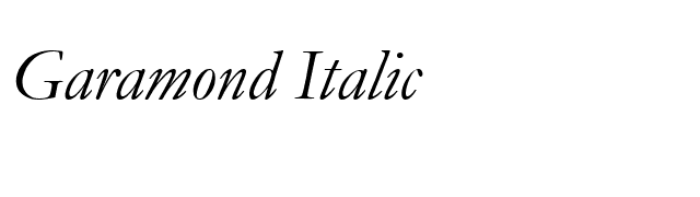 Garamond Italic font preview