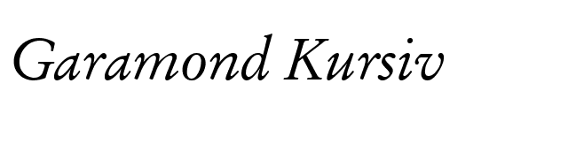 Garamond Kursiv font preview