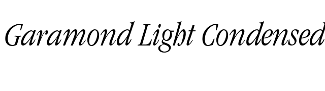 Garamond Light Condensed SSi Light Condensed Italic font preview