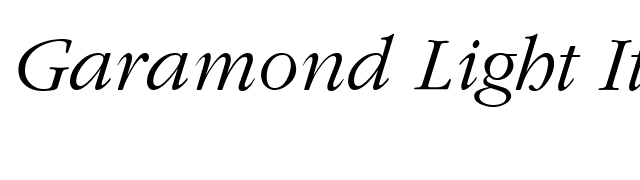Garamond Light Italic font preview