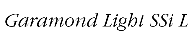 Garamond Light SSi Light Italic font preview