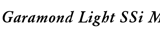 Garamond Light SSi Medium Italic font preview