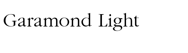 Garamond Light font preview