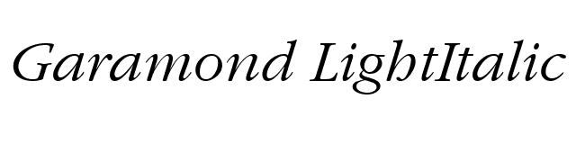 Garamond LightItalic font preview