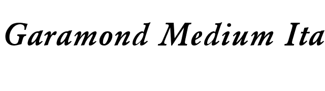 Garamond Medium Italic font preview