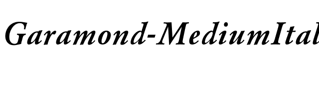 Garamond-MediumItalic font preview