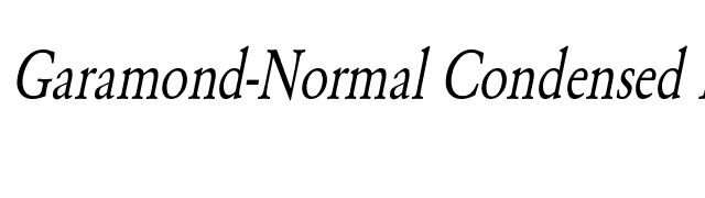 Garamond-Normal Condensed Italic font preview