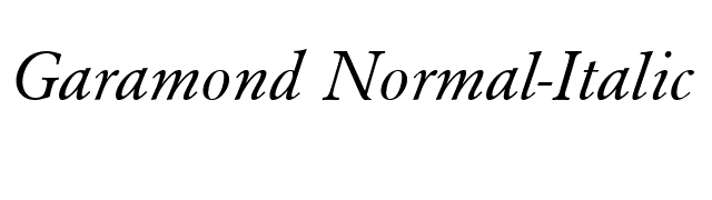 Garamond Normal-Italic font preview