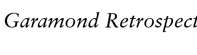 Garamond Retrospective OS SSi Normal font preview
