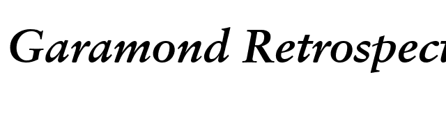 Garamond Retrospective SSi Bold Italic font preview