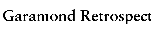 Garamond Retrospective SSi Bold font preview