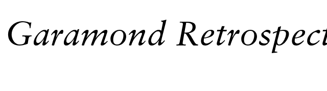 Garamond Retrospective SSi Italic font preview
