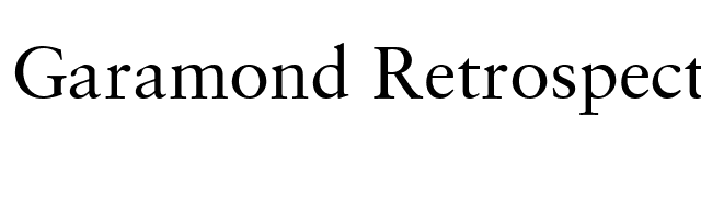 Garamond Retrospective SSi font preview
