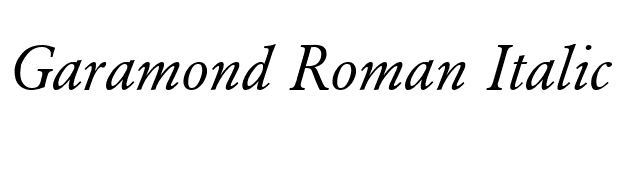 Garamond Roman Italic font preview