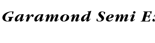Garamond Semi Expanded SSi Bold Semi Expanded Italic font preview