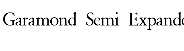 Garamond Semi Expanded SSi Semi Expanded font preview