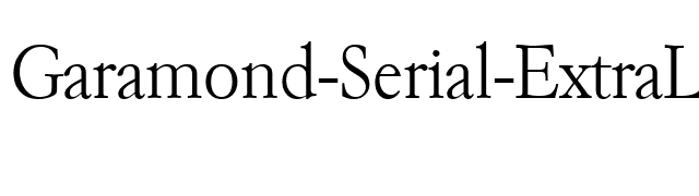 Garamond-Serial-ExtraLight-Regular font preview