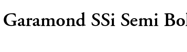 Garamond SSi Semi Bold font preview