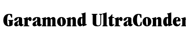 Garamond UltraCondensed font preview