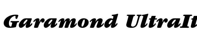 Garamond UltraItalic font preview
