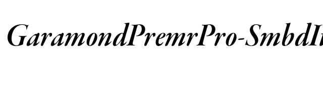 GaramondPremrPro-SmbdItDisp font preview