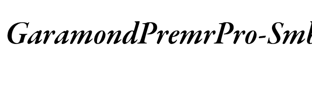 GaramondPremrPro-SmbdItSubh font preview
